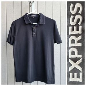 Men's Black Polo EUC | Cotton Stretch Medium | Express
